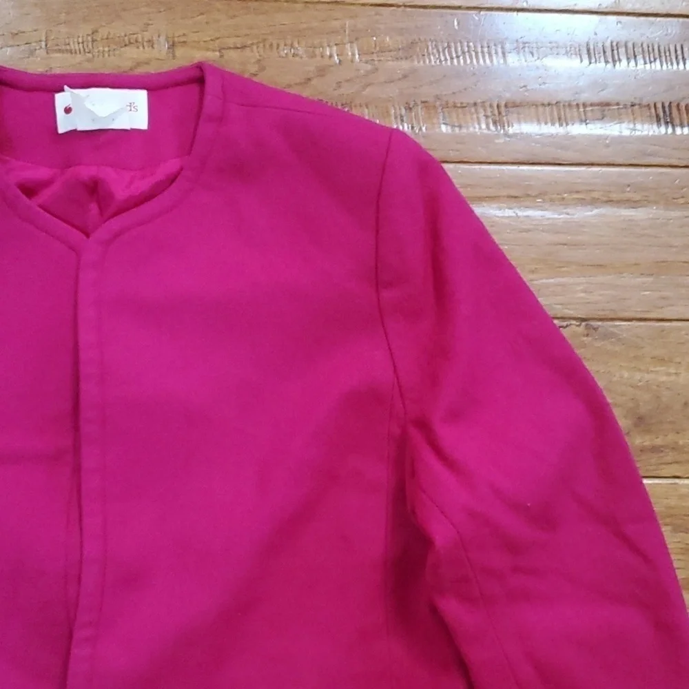 Appleseed's wool hot pink crop blazer